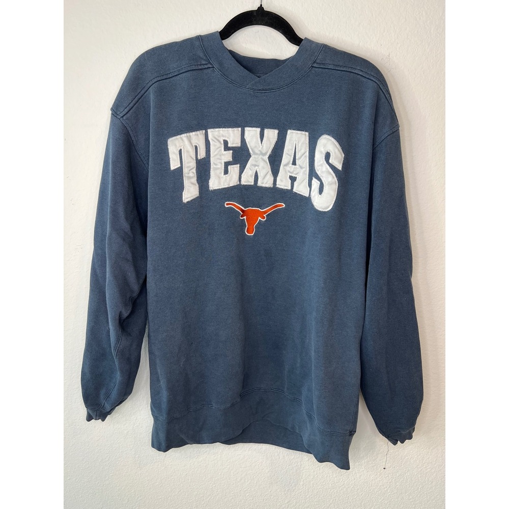 Starter Texas Longhorns Sweatshirt Tackle Twill Logo Navy Blue Medium